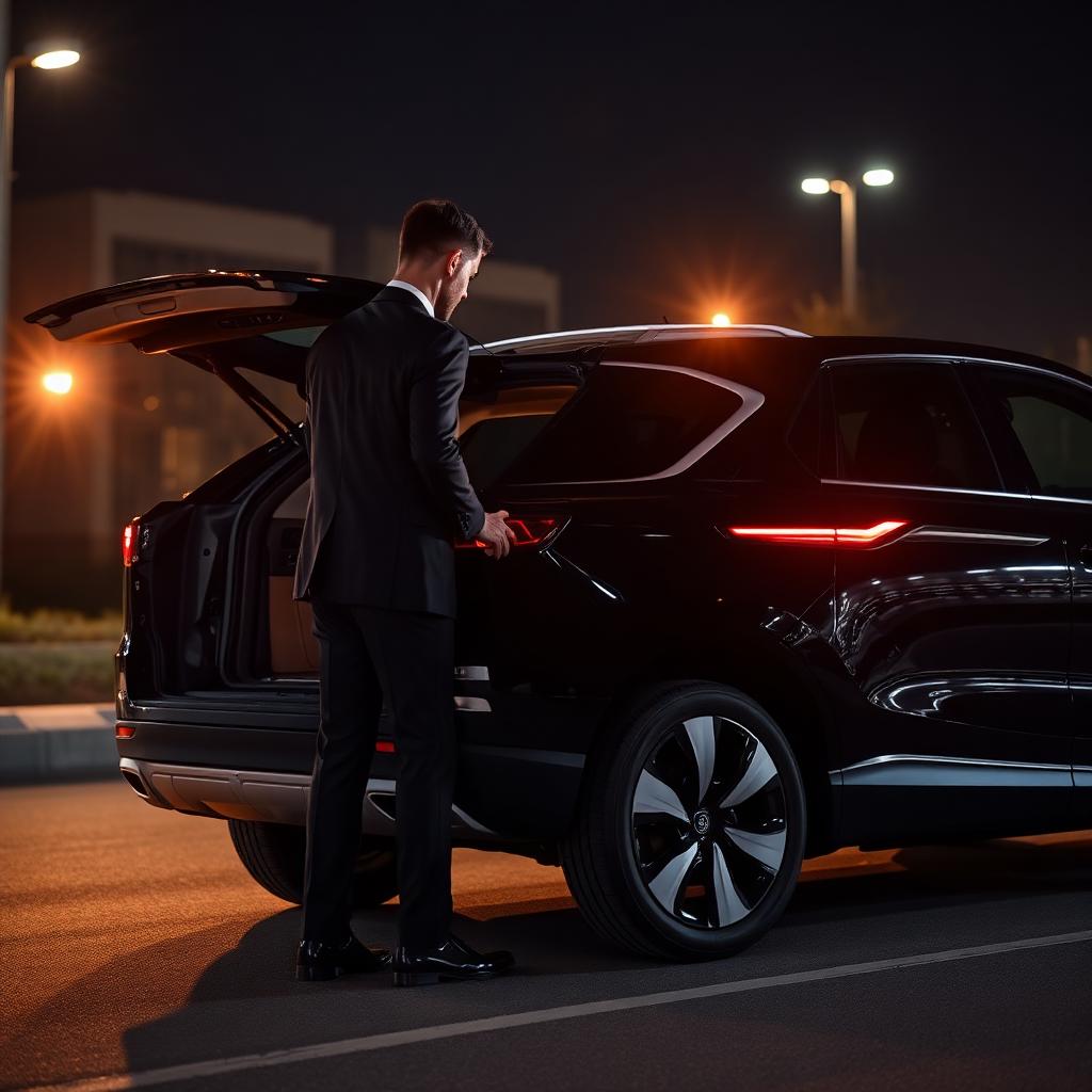 Chauffeur Transport Confort accueillant un client